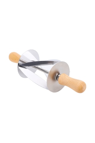 Kosona Pasta Kesici, Çapraz Bıçaklı Paslanmaz Çelik Croissant Dough Bölücü, Ahşap Kolu Mutfak Fırın Aracı Diğer