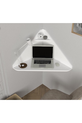 Dekorister Homeoffice Köşe Çalışma Masası Beyaz