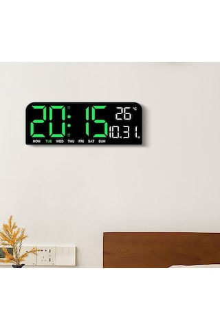 Renkli Dijital Duvar Saati - Sıcaklık, Tarih, Zamanlayıcı, Gece Lambası, Alarm, Geri Sayım Büyük Dijital Çalar Saat - Büyük Ekran Alarmı Mavi Diğer