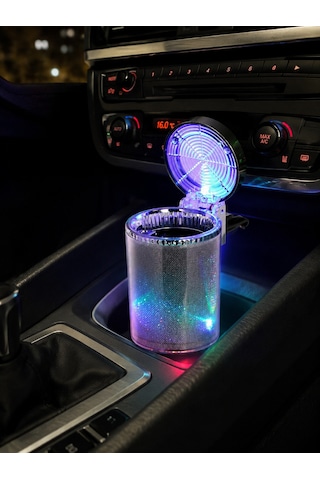 Led Işıklı Araç Küllüğü Bardaklık Uyumlu Taşınabilir Küllük