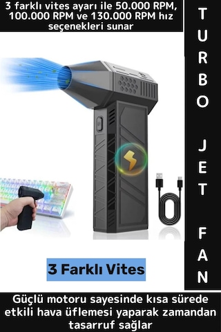 Kompakt Klavye Bilgisayar Eşya Mangal Araç Kir Toz Temizlik 3 Vites Ayarlı Hafif Taşınabilir Jet Fan