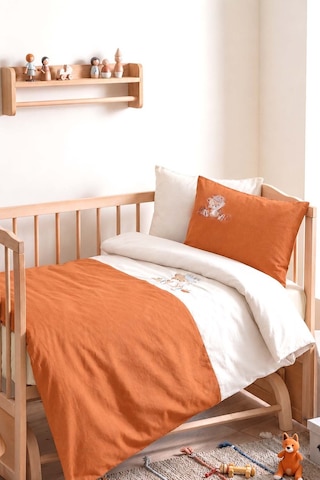 Cuddly Nakışlı %100 Pamuklu Bebek Nevresim Takımı Çok Renkli
