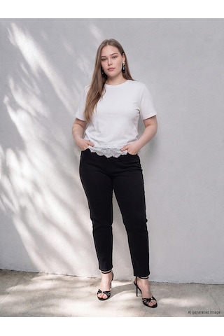 Lcw Curve Siyah Büyük Beden Slim Fit Kadın Jean Pantolon