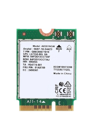 Hombey Ax201ngw M.2 Cnvio2 Wıfı6 Ağ Kartı, 2.4gbps 5ghz Ve 574mbps 2.4ghz Hız, Bluetooth 5.0, Windows 10 X64 Desteği