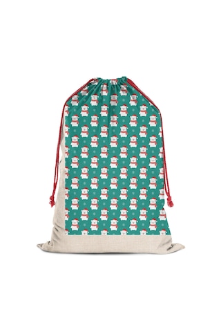 Büyük Noel Baba Hediye Çantası, Pamuklu Kordonlu, Yeniden Kullanılabilir Noel Kutup Ayısı