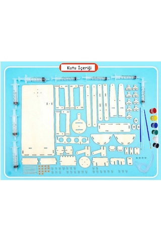 ECE Hidrolik Kepçe Ekskavatör Deney Seti 4 Kontrollü Pascal Kanunu Tornavida Ve Boya Seti İle Demonte