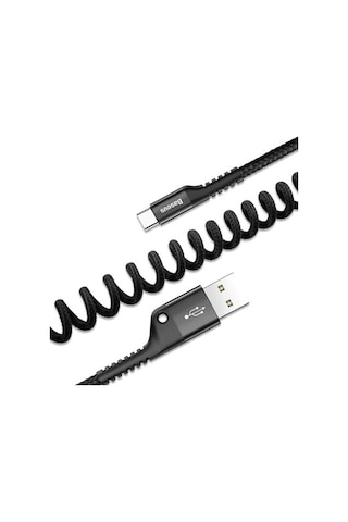 Baseus Fish-Eye Spring Type-C Kablo 2A. 1M.-Siyah