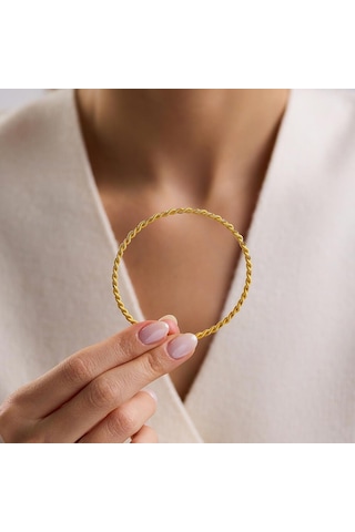 8 Ayar İkili Burma Altın Bilezik 3 Mm T14699
