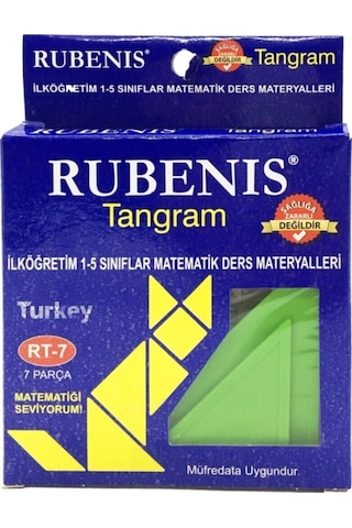 7 Parça Plastik Tangram Çok Renkli
