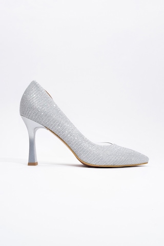 Luvishoes 653 Lame Simli Topuklu Kadın Ayakkabı Lame