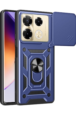 İnfinix Note 40 Pro 5g İle Uyumlu Kılıf Magnetik Standlı Kamera Korumalı Sürgülü Kapak