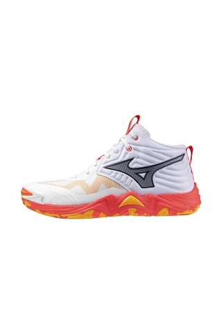 Mizuno Wave Momentum Elite Mıd Erkek Voleybol Ayakkabısı Beyaz / Turuncu Çok Renkli