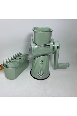 Motion003 Çim Yeşili Mutfak Gerekliliği Manuel Sebze Dilimleyici Döner Peynir Rendeleyici Fındık Öğütücü 10 Paslanmaz Çelik Bıçaklı Çim Yeşili