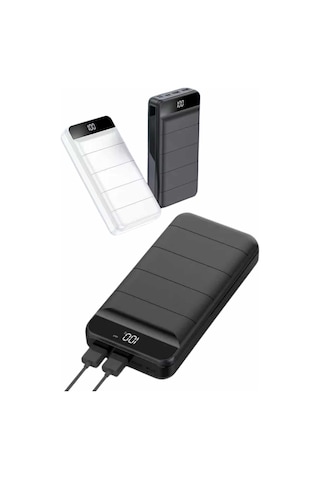 Sptmgldı 50.000 Mah Powerbank Turbo Hızlı Led Göstergeli Android Apple Uyumlu iOS Uyumlu Taşınabilir Askılı Beyaz
