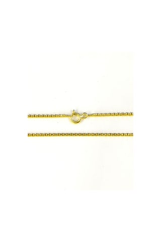 Omar Silver Unisex Küp Zincir Gold Altın Kaplama 1,3 Mm Gümüş Kol