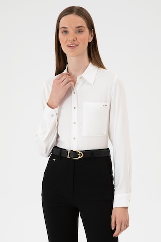 U.s. Polo Assn. Kadın Beyaz Gömlek Desenli 50316412-vr013 Beyaz