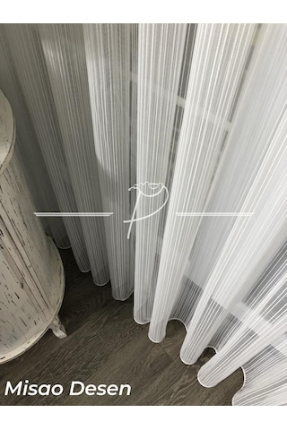 Tül Perde Düz Etek Kurşunlu Spor Desen Etek Sık Kurşun Sarımlı Ekru