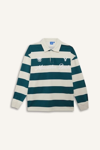 Defacto Nba Milwaukee Bucks Boxy Fit Polo Yaka Sweatshirt F5127ax25aubg662 Bej-bg662