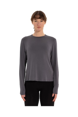 Inguz Uzun Kollu Basic Modal Yoga T-shirt Gri
