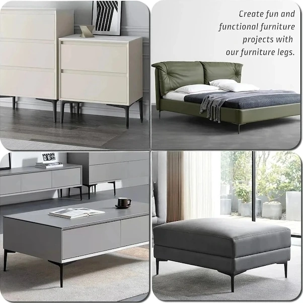 Fastbuy 4 Adet Metal Ayağı - Tv Dolabı, Yatak Ve Sehpa - Siyah Ve Çok Renkli Çok Renkli