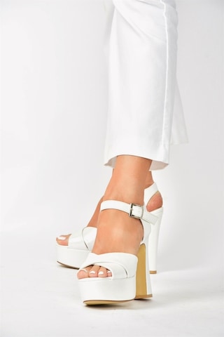 Fox Shoes Sedef Platform Topuklu Kadın Ayakkabı M348202409 Sedef