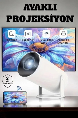 Home 130 İnç Geniş Ekran Ve 4k Destekli Full Hd Projeksiyon Cihazı