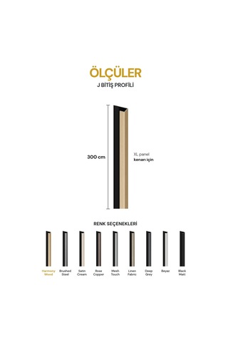 Vilo Mpc J Bitiş Profili Harmony Wood 300cm Xl Duvar Paneli Kenar Ve Dış Köşe Bitişi