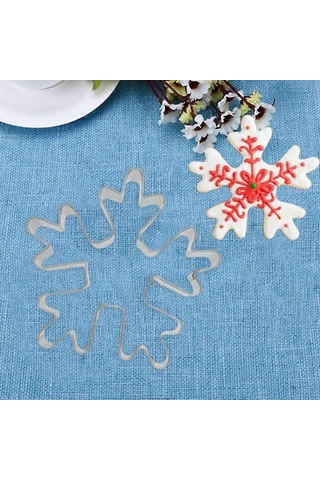 Paslanmaz Çelik Kek Kurabiye Noel Karları Şekilli Kalıp Çok Renkli