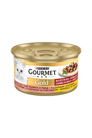 Gold Somon Ve Tavuklu Konserve Yetişkin Kedi Maması 24 X 85 G