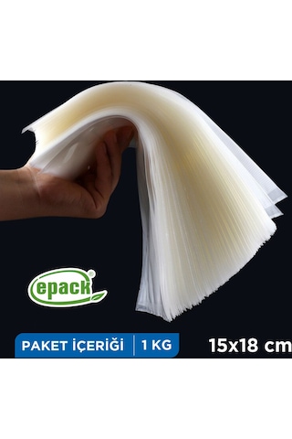 Sanayi Tipi Vakum Poşet - Vakum Makinesi Naylonu 1Kg - 15X18 Cm