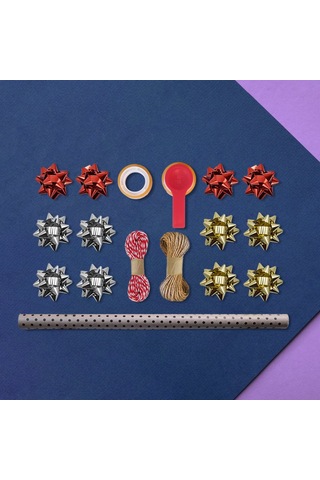 Siyah Puantiyeli Kraft Ambalaj Kağıdı Seti, 10 Rulo Kağıt 70x100c