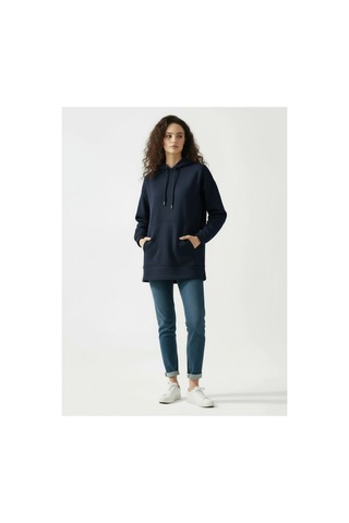 Lyvean Kapşonlu 3 İplik Penye Sweatshirt Lacivert
