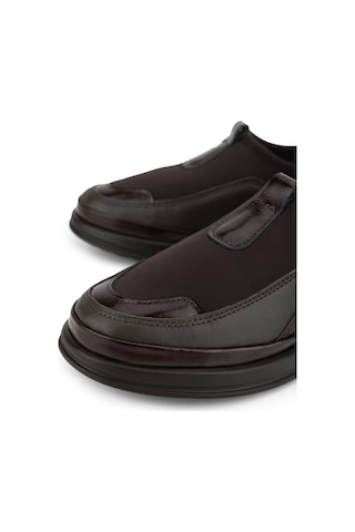 Tamer Tanca Kadın Deri & Tekstil Kahverengi Comfort Ayakkabı 1063 254-638 Bn Ayk Sk26-27 Kahve Dr/strec/rgn
