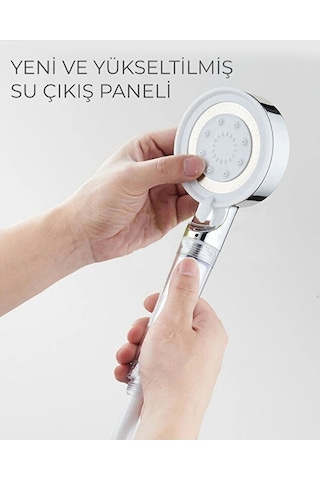 Mucit Home Spa Modlu Filtreli Duş Başlığı 5 Fonksiyonlu Duş Fiskiyesi Beyaz