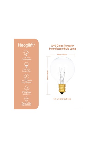 Dianziye 25'li Paket E12 Tabanlı Ip44 Su Geçirmez 230v 7w Tungsten Ampul, 2100k Islak Beyaz Işık, 360 Açılımlı Dekoratif Işık Kaynağı