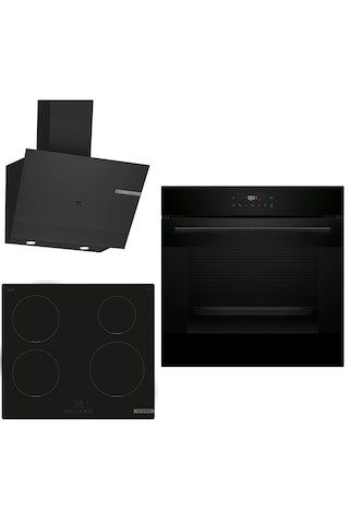 Bosch HJG852YB0T - PUE611BB5E - DWK67PJ60T İndüksiyon Ocaklı Siyah 3 Lü Ankastre Set 640