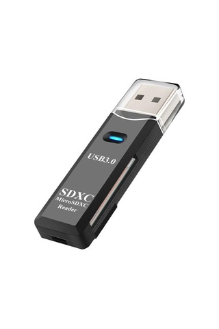 Siyah Fonken Usb Kart Okuyucu 3.0 Tf Sd Kart Okuyucu 2 İn1 Kart Okuyucu Adaptörü Pc Dizüstü Akıllı Hafıza Kartı Okuyucu Microsdxc Rider Adaptörü