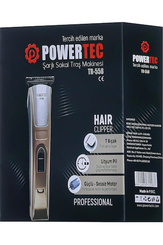 Powertec Tr-558 Profesyonel Şarjlı Saç Sakal Ense Vücut Tıraş Mak