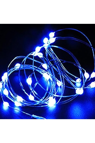 Mavi 2 Adet Peri Işık Yeni Yıl Led Noel Işık Su Geçirmez Bakır Tel Dize Işık Düğün Çelenk Parti İçin 1m 2m 3m 5m Perde Işık 3m Mavi