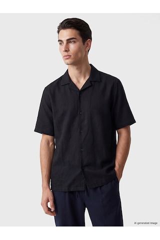 Lcw Vision Siyah Regular Fit Dokulu Erkek Gömlek