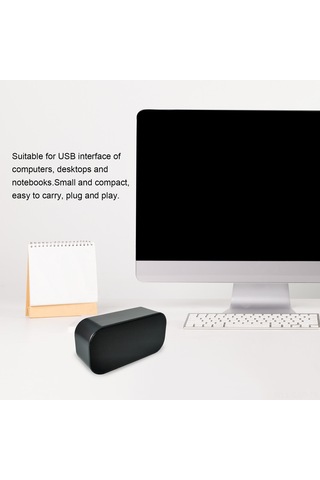 Samdoo Usb Hoparlör Mini Taşınabilir Masaüstü Müzik Çalar, 3w Çift Hoparlörlü, Plug & Play, Siyah 5010