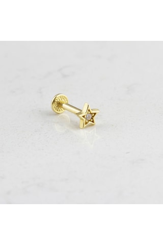 Glorria Altın Yıldız Tragus Piercing Çok Renkli 31980781