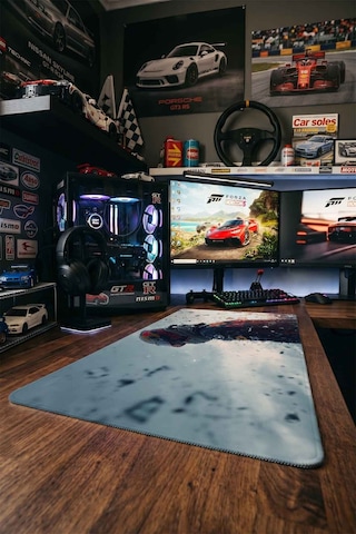 Red Bull Yarış Pilotu 40x90 Cm Oyuncu Mousepad Kaymaz Taban Büyük Boy Siyah