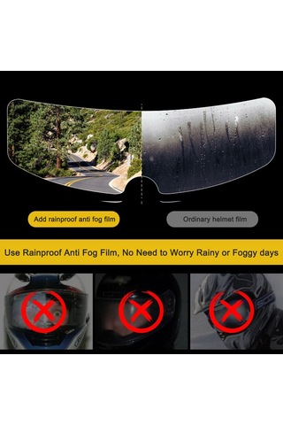 Xiyyadms Motosiklet Kask Gözlüğü Anti Sis Filmi - Nano Kaplama Pet, Yağ/çizik/parlaklık Engeli, Tüm Tip Kasklar İçin, Kolay Kurulum