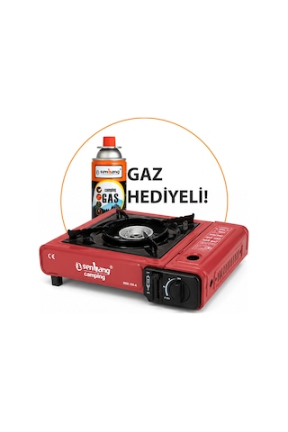 Tekli Portatif Kamp Ocak Gaz Stop Emniyetli 1 Adet 227 Kartuş Kırmızı