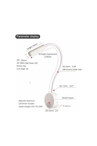 Ulzyvf 3w Led Duvar Lambası, Otel Okuma Işığı, Anahtarlı Usb Kitap Lambası, 2 Adet Beyaz Beyaz