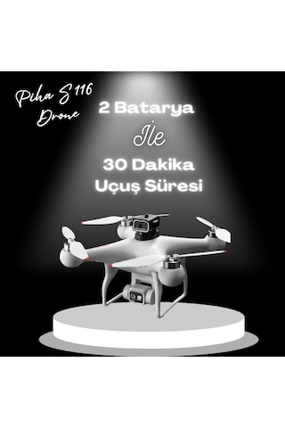 S116 Max Drone BEYAZ Fırçasız Motor 2 Batarya Ile 30 Dakika Uçuş 1080P Hd Çift Kamera Engelden Kaçınma