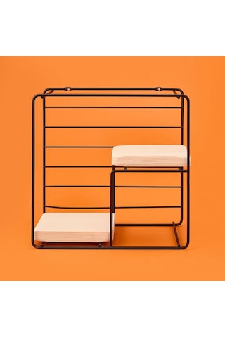 Suntel Dekoratif Dörtgen Raf - Siyah - 30 Cm Siyah