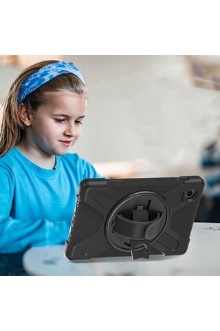Samsung Uyumlu Galaxy Tab A7 Lite T225 Zore Defender Tablet Silikon - Siyah
