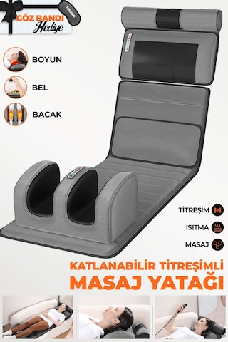 Rlx20-2 Katlanabilir Elektrikli Tam Vücut Isıtmalı Masaj Yatağı Boyun Masaj Cihazı Ayak Masaj Cihazı Gri